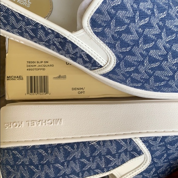 MICHAEL KORS TEDDY SLIP ON DENIM JACQUARD DENIM/Op - Picture 12 of 16